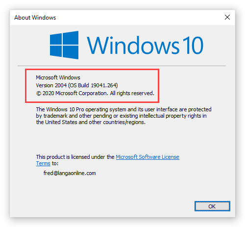 New Win10 version (“2004”) first impressions